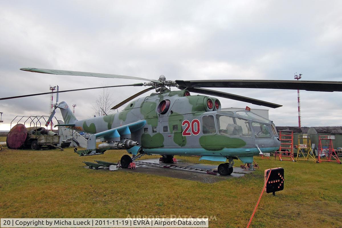 20, Mil Mi-24A Hind C/N 2201407, At Aviomuzejs, Riga