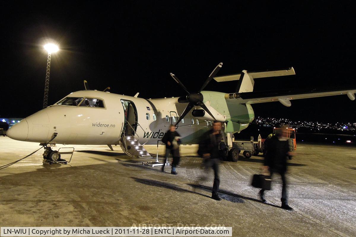 LN-WIU, 1994 De Havilland Canada DHC-8-102 Dash 8 C/N 378, Finally arrived in Tromsø after the KKN-VAW-VDS-BJF-MEH-HVG-HFT-TOS 