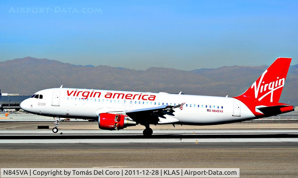 N845VA, 2011 Airbus A320-214 C/N 4867, N845VA Virgin America Airbus A320-214 C/N 4867

- Las Vegas - McCarran International (LAS / KLAS)
USA - Nevada, December 28, 2011
Photo: Tomás Del Coro