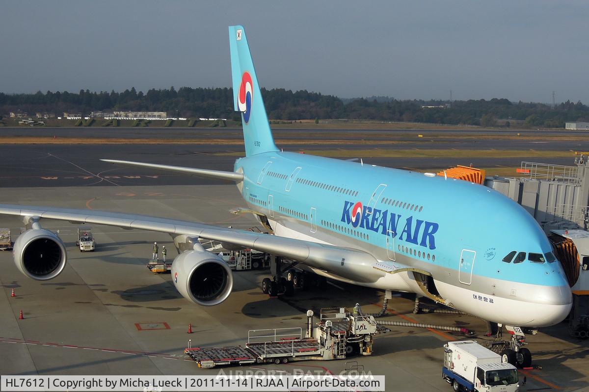 HL7612, 2011 Airbus A380-861 C/N 039, At Narita