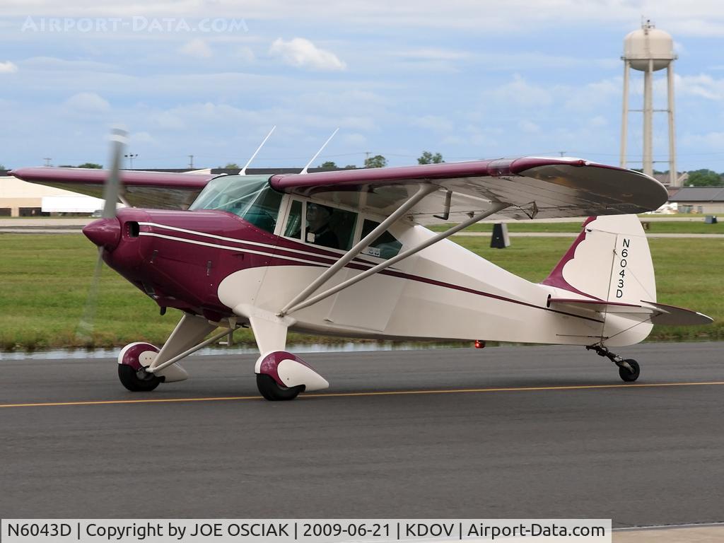 N6043D, 1956 Piper PA-22-150 C/N 22-4696, Arriving at Dover AFB