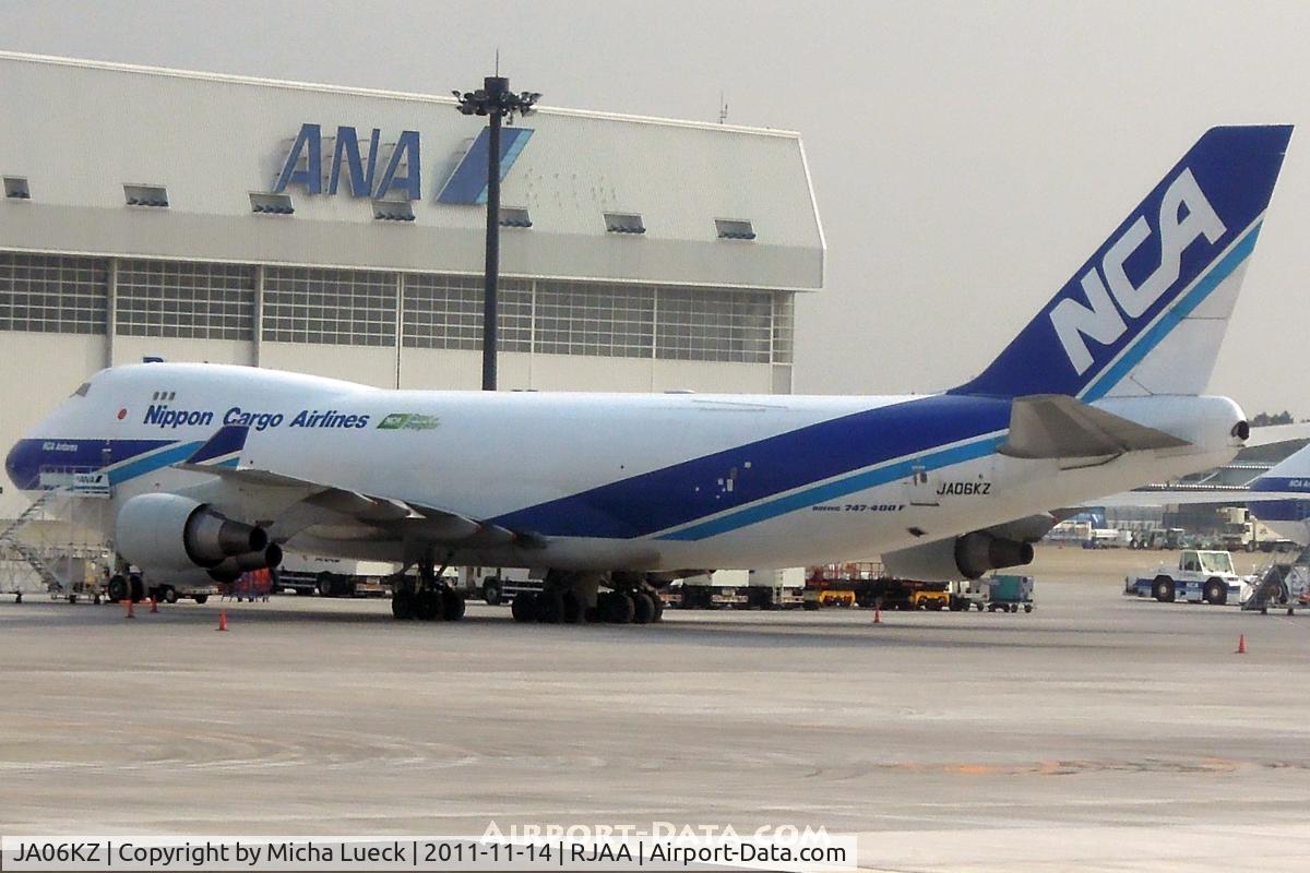 JA06KZ, 2007 Boeing 747-4KZF SCD C/N 36133, At Narita