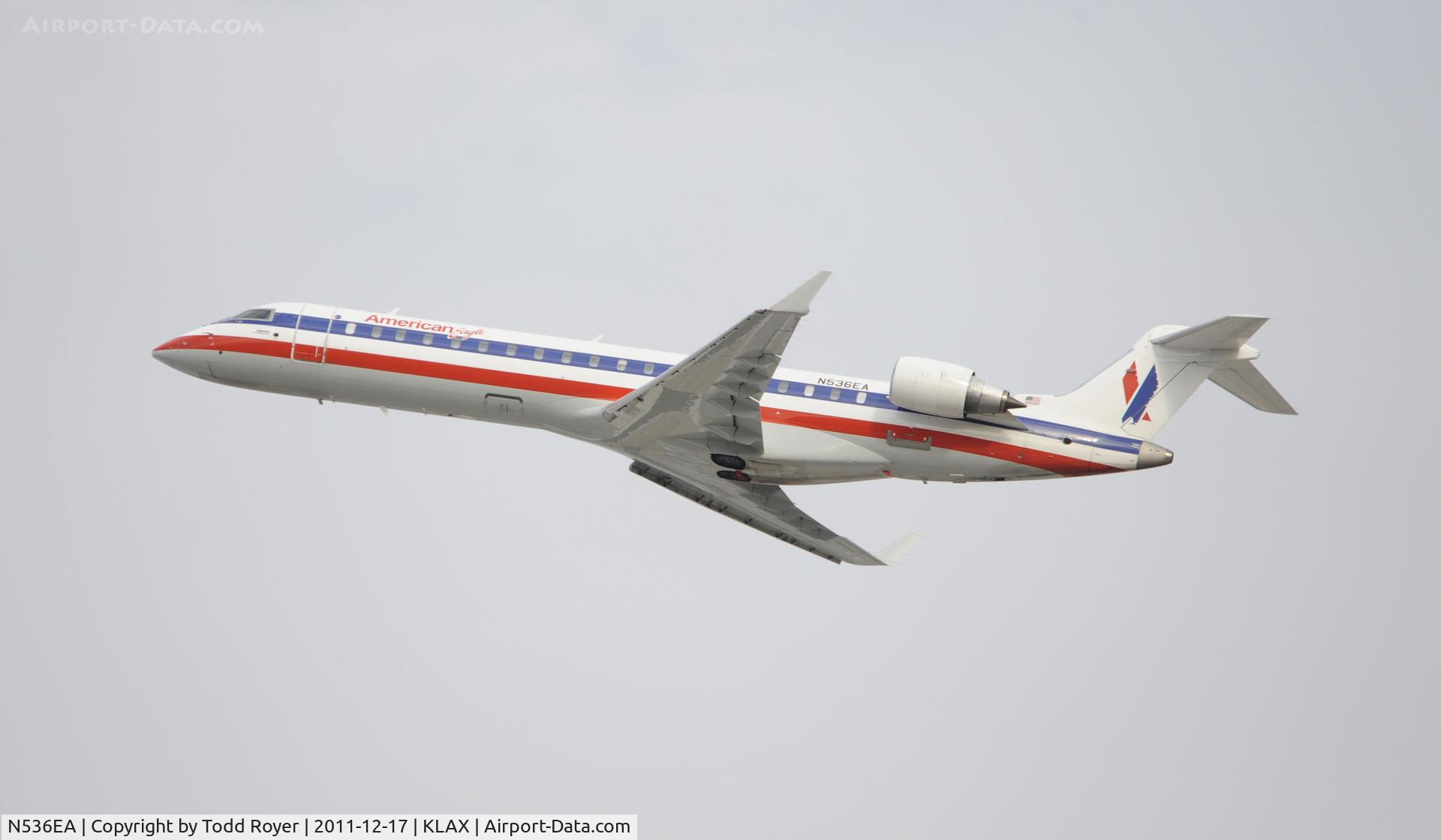 N536EA, Bombardier CRJ-702 (CL-600-2C10) Regional Jet C/N 10315, Departing LAX