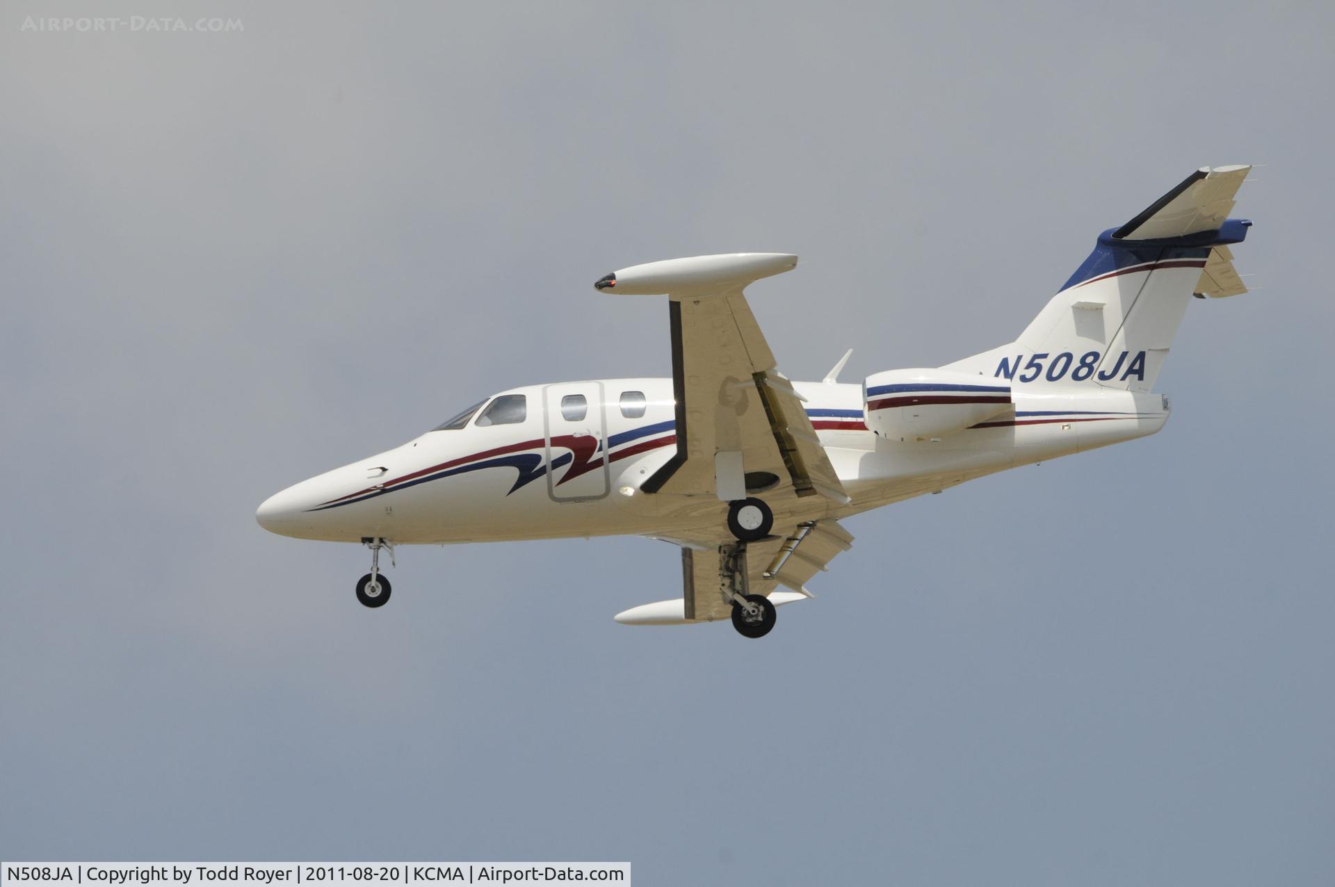 N508JA, 2006 Eclipse Aviation Corp EA500 C/N 000001, Arriving at Camarillo