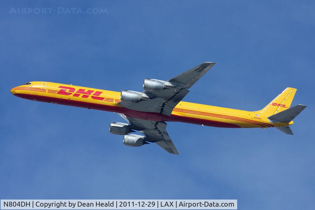 N804DH, 1969 Douglas DC-8-73F C/N 46124, DHL Airways N804DH (FLT DHL532) climbing out from RWY 25R en route to San Francisco Int'l (KSFO).