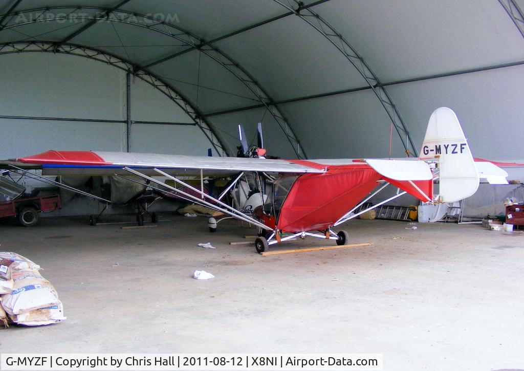 G-MYZF, 1995 Cyclone Airsports AX3/503 C/N 7133, at a small airfield in Northern Ireland