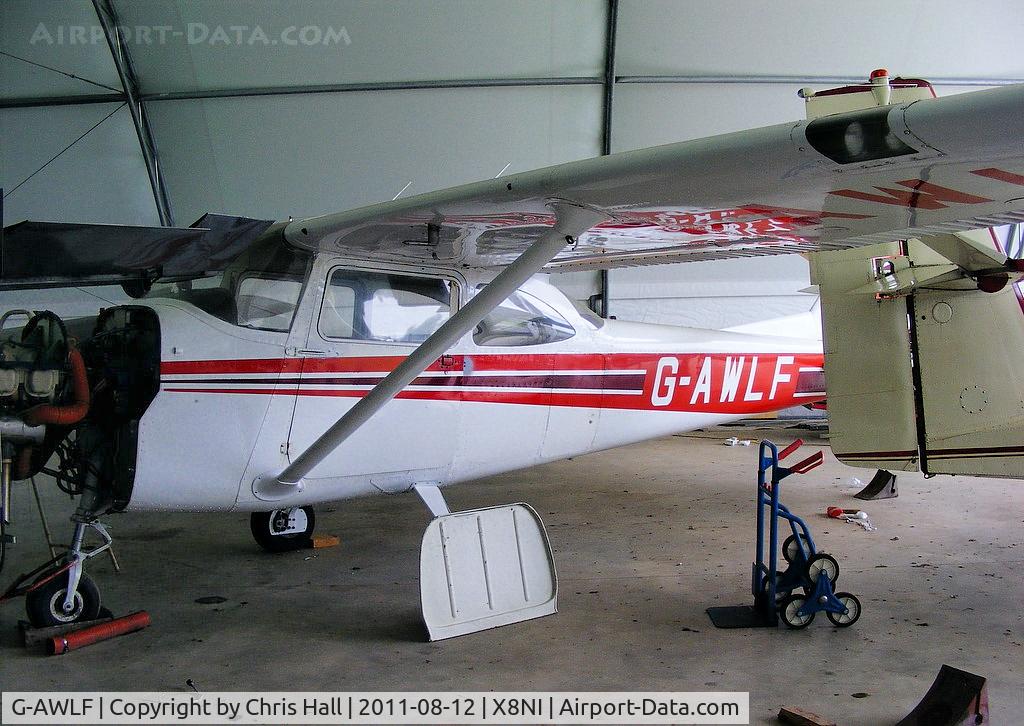 G-AWLF, 1968 Reims F172H Skyhawk C/N 0536, at a small airfield in Northern Ireland