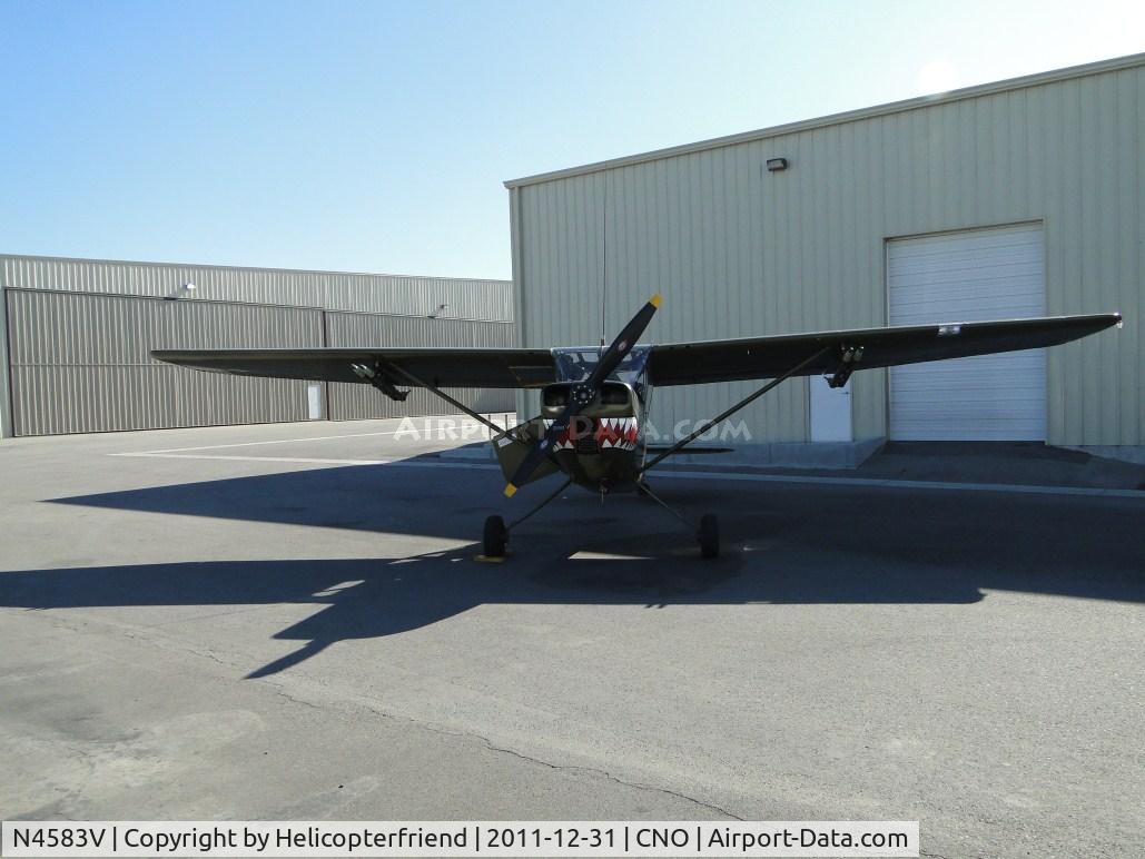 N4583V, 1957 Cessna O-1E Bird Dog C/N 24729, Parked near the Planes of Fame parking area