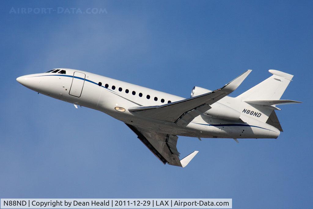 N88ND, 1997 Dassault Falcon 900EX C/N 19, Perimeter Road Services LLC (Executive Jet Management) 1997 Dassault Falcon 900EX with winglets, N88ND (FLT EJM88), climb out from RWY 25L en route to San Francisco Int'l (KSFO).