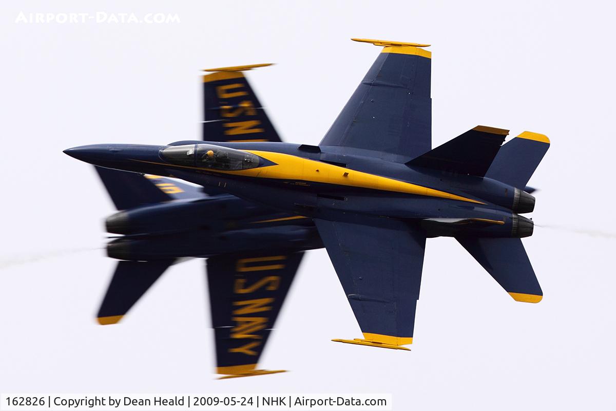 162826, McDonnell Douglas F/A-18A Hornet C/N 0338/A282, US Navy Blue Angels 5 & 6 crossing precisely at 