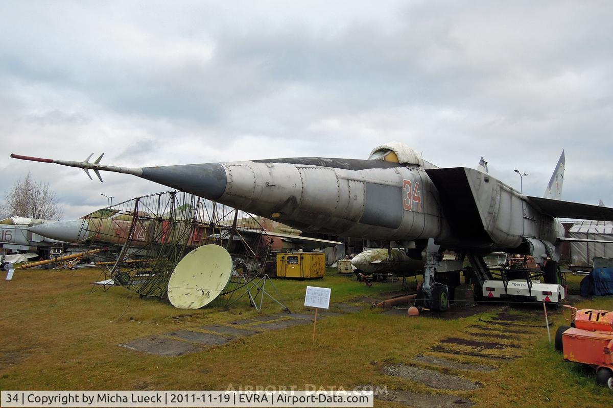 34, Mikoyan-Gurevich MiG-25RBS C/N Not found 34, At the Aviomuzejs, Riga
