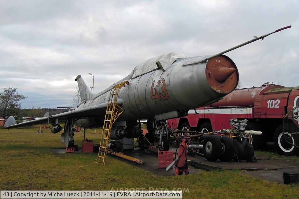 43, Sukhoi Su-7U Moujik C/N Not found 43, At the Aviomuzejs, Riga