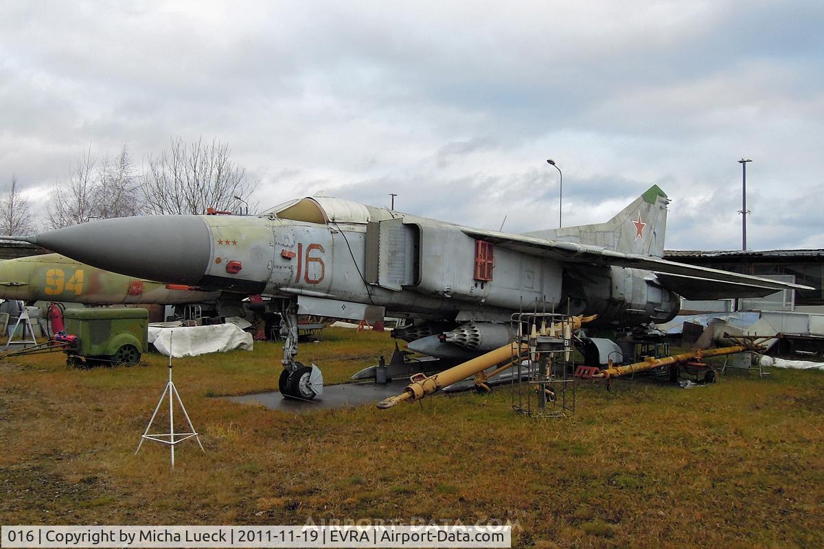 016, Mikoyan-Gurevich MiG-23MF C/N Not found 016, At the Aviomuzejs, Riga