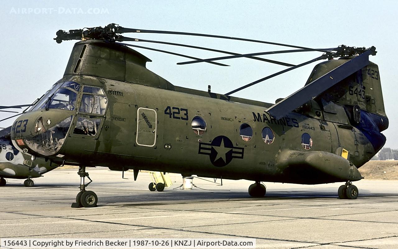 156443, Boeing Vertol CH-46E Sea Knight C/N 2513, flightline at MCAS El Toro
