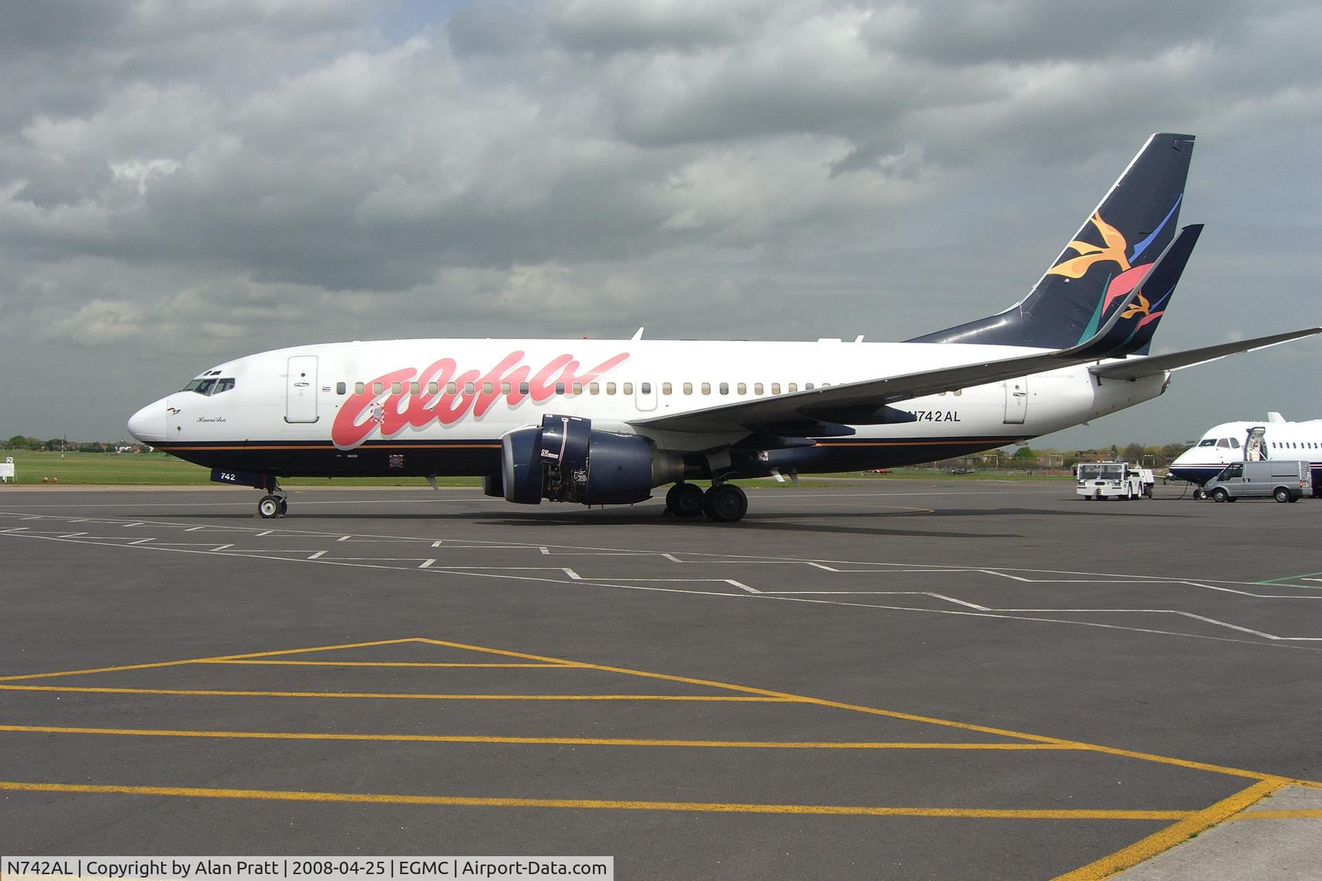 N742AL, 2001 Boeing 737-76N C/N 30830, On stand after arrival for storage.