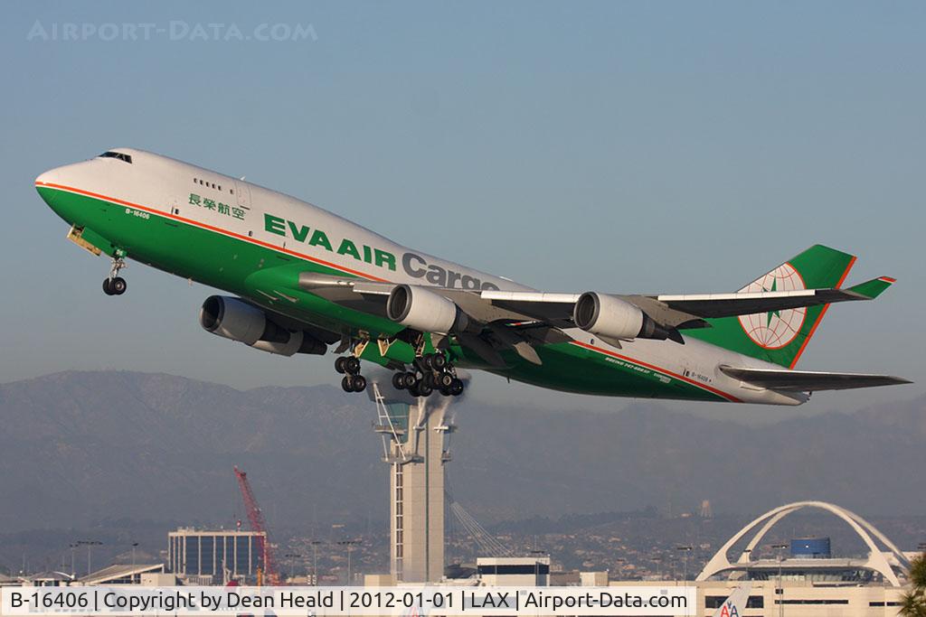 B-16406, 1994 Boeing 747-45EM(BDSF) C/N 27898, Eva Air Cargo B-16406 (FLT EVA605) climbing out from RWY 25L en route to Anchorage Int'l (PANC).