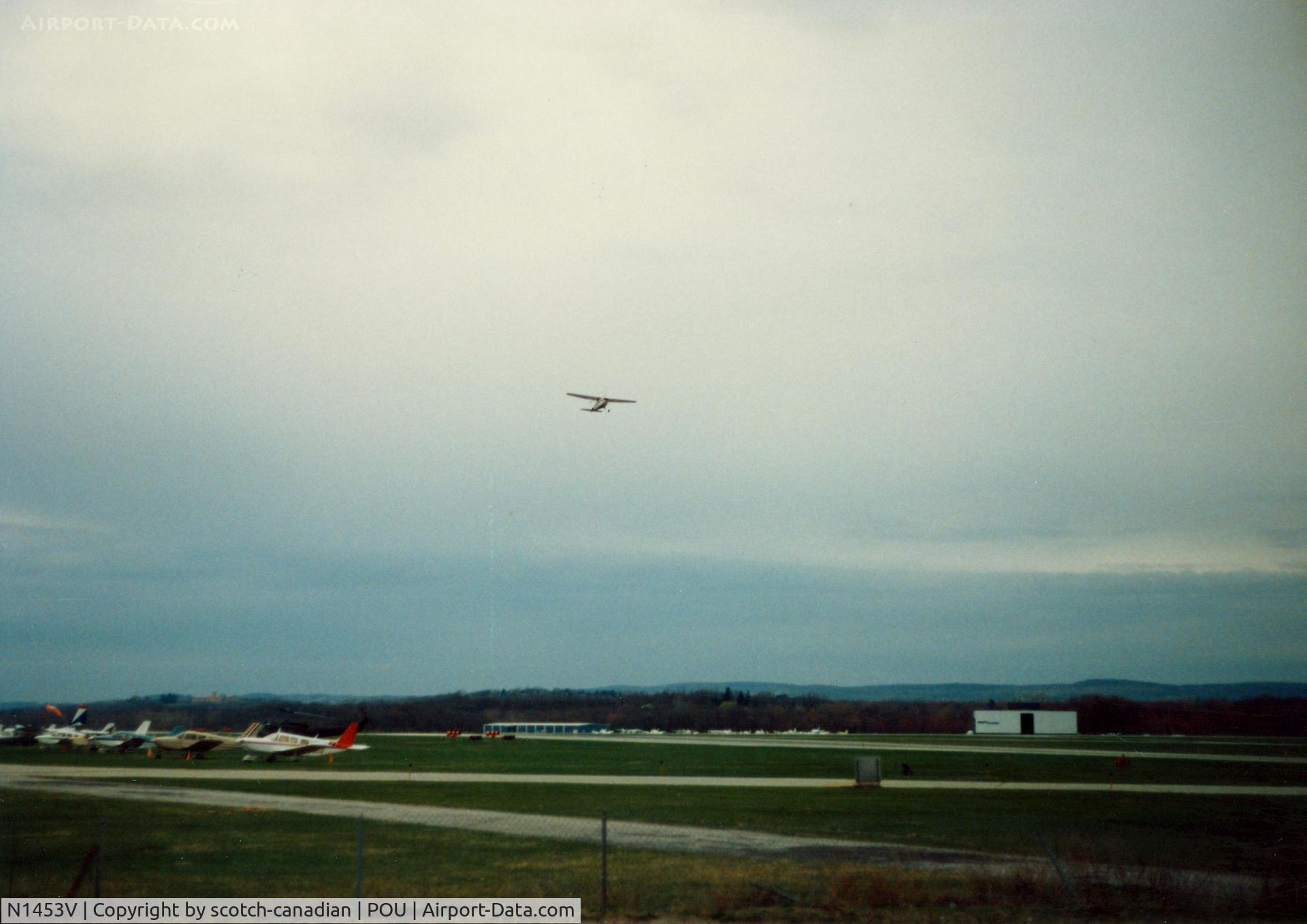 N1453V, 1974 Cessna 172M C/N 17263590, 1974 Cessna 172M N1453V departing Runway 6 at Dutchess County Airport, Poughkeepsie, NY - circa 1980's