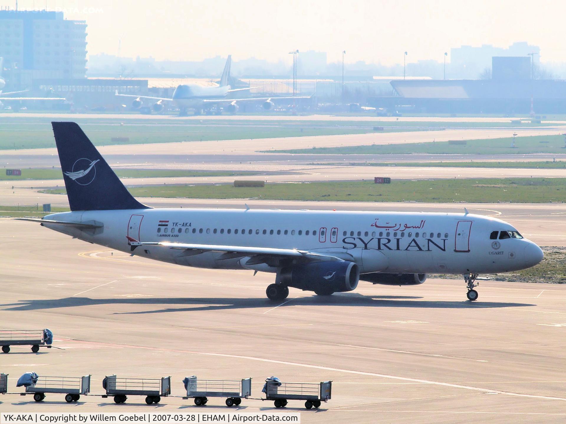 YK-AKA, 1998 Airbus A320-232 C/N 886, Taxi to the gate of Schiphol Airport Amsterdam