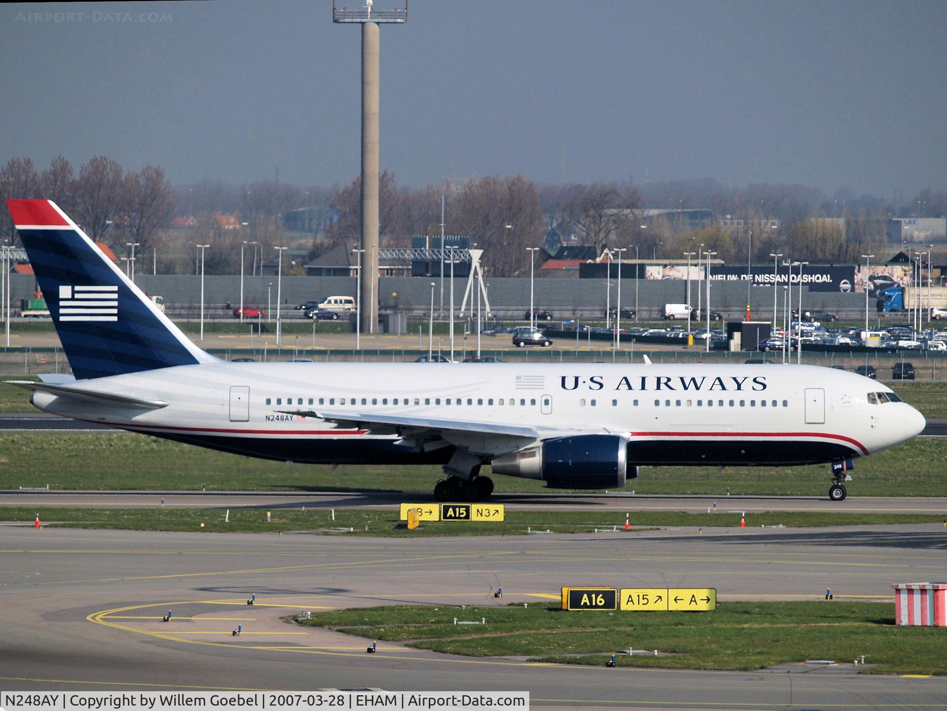N248AY, 1988 Boeing 767-201 C/N 23900, Taxi to runway 24  of Schiphol Airport Amsterdam