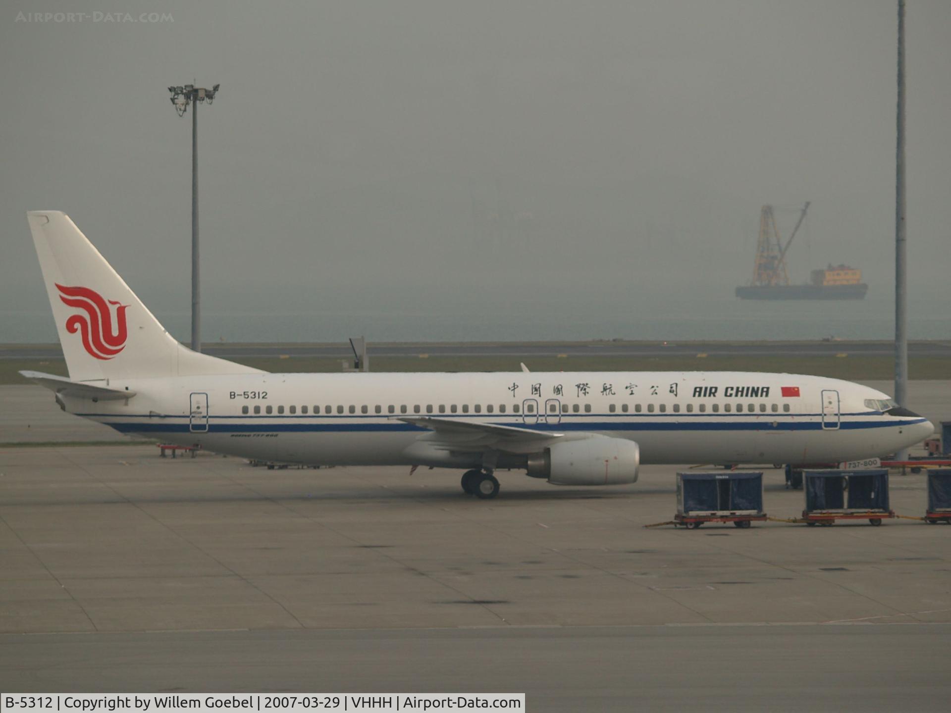 B-5312, 2007 Boeing 737-8Q8 C/N 29374, Parking on Hong Kong Airport