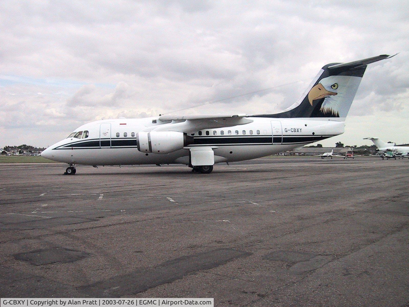 G-CBXY, 1990 British Aerospace BAe.146-100 C/N E1124, The former Queen's Flight BAe 146-100 G-CBXY (msn E1124) after being prepared for delivery to its Indonesian buyer sits on the main apron