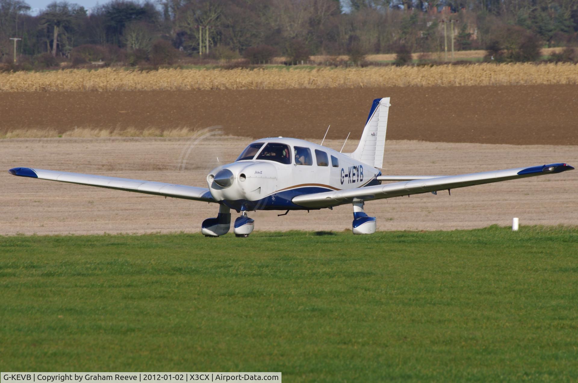 G-KEVB, 1997 Piper PA-28-181 Cherokee Archer III C/N 2843098, Just landed.