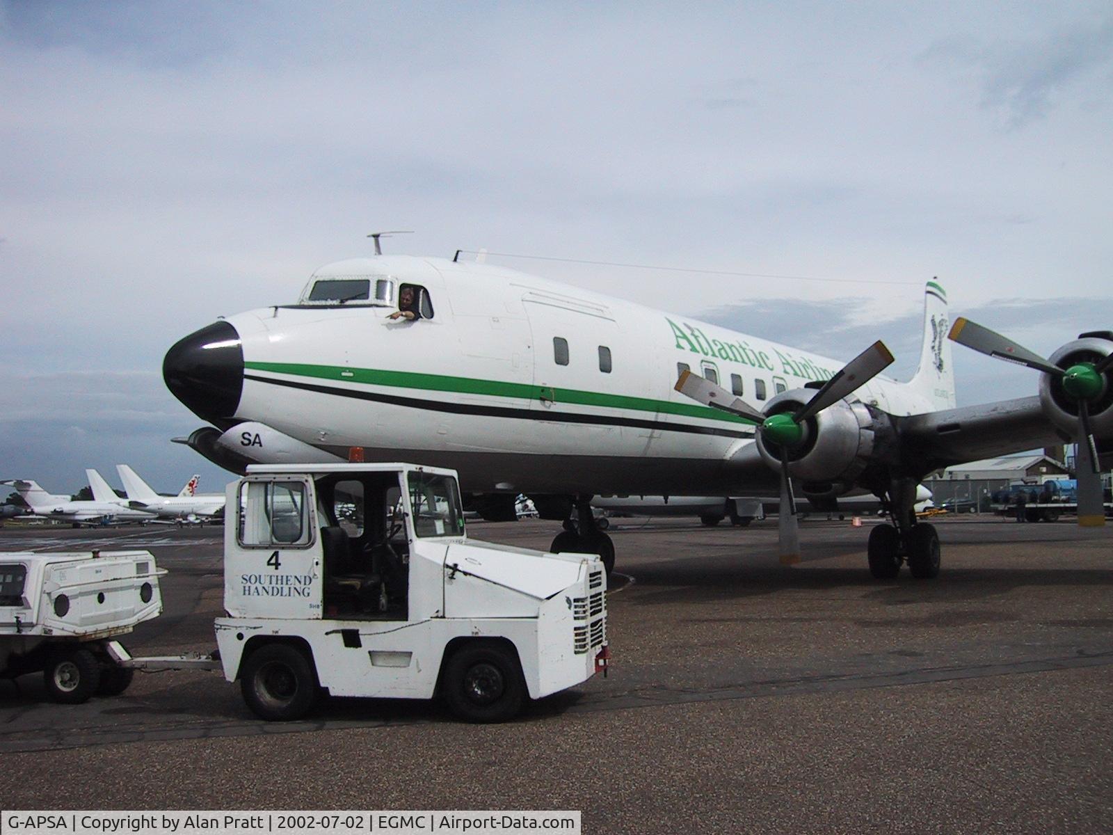 G-APSA, 1958 Douglas DC-6A C/N 45497, ready for start-up on main apron