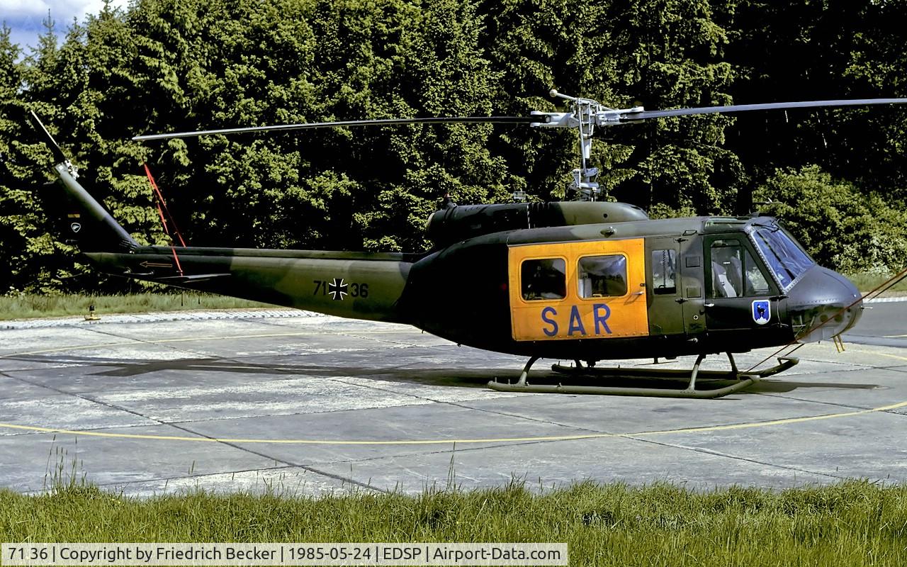 71 36, Bell (Dornier) UH-1D Iroquois (205) C/N 8196, SAR duty at Fliegerhorst Pferdsfeld