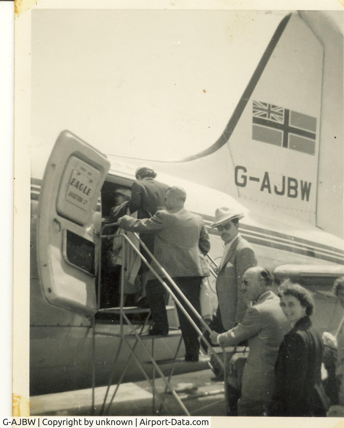 G-AJBW, 1948 Vickers 610 Viking 1A C/N 248, My father bording G-AJBW at unknown location or date