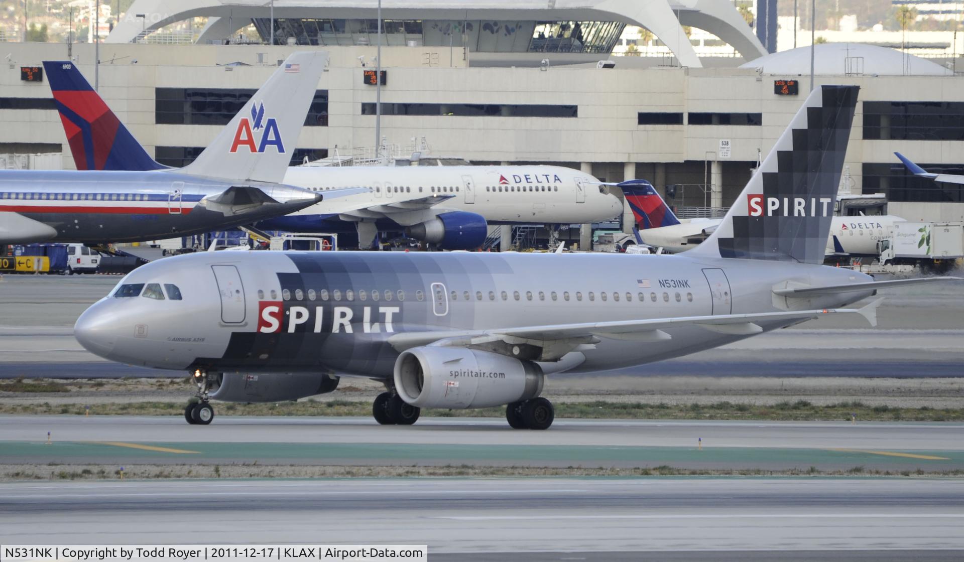 N531NK, 2007 Airbus A319-132 C/N 3026, Arriving at LAX