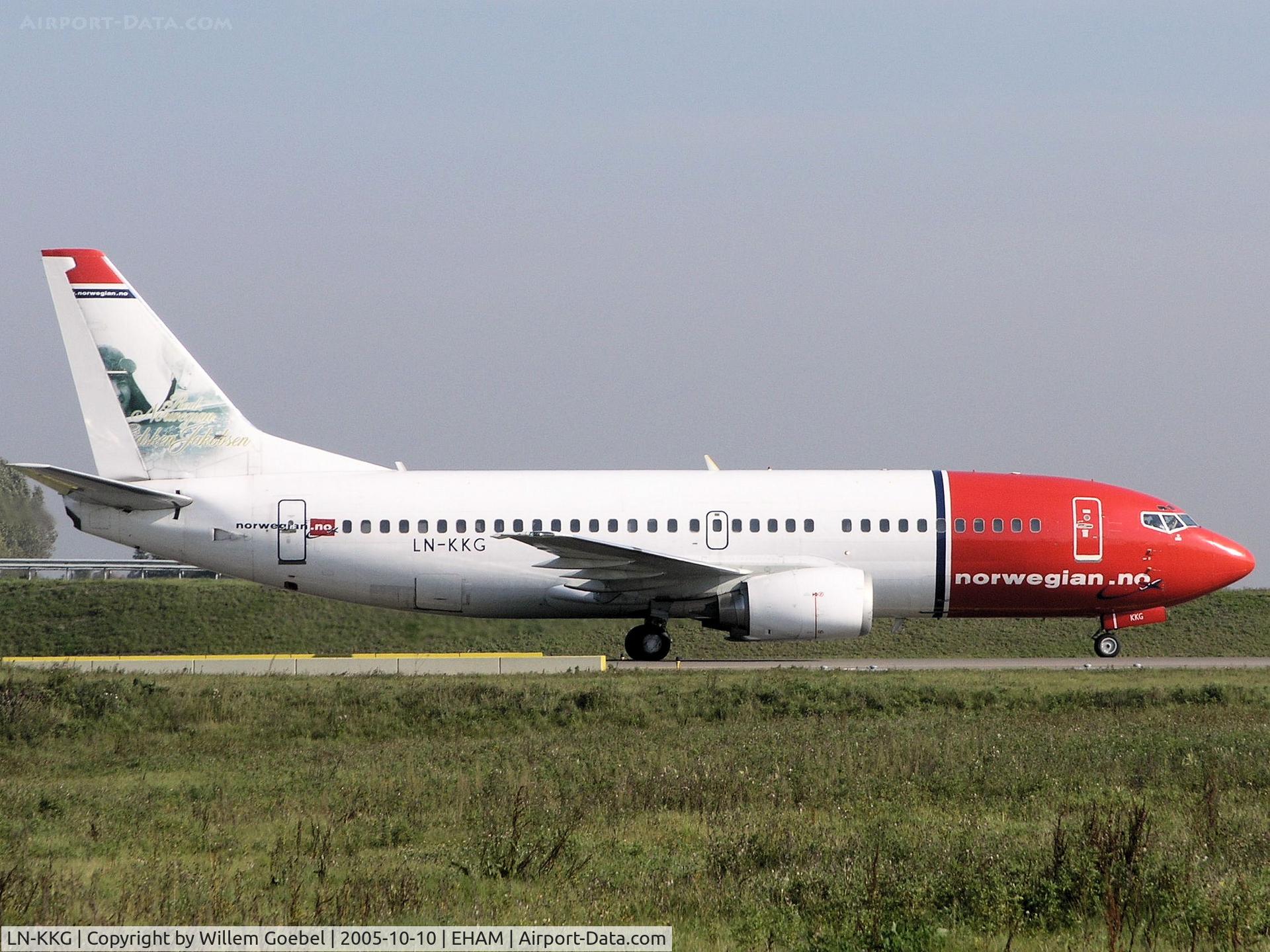 LN-KKG, 1989 Boeing 737-3K2 C/N 24327, Taxi to the gate on Schiphol Airport Amsterdam