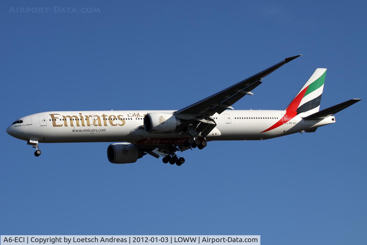 A6-ECI, 2008 Boeing 777-31H/ER C/N 35580, Emirates approach VIE