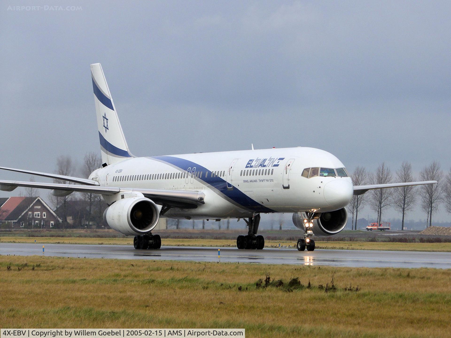 4X-EBV, 1993 Boeing 757-258 C/N 26054, Taxi to the gate off Schiphol Airport