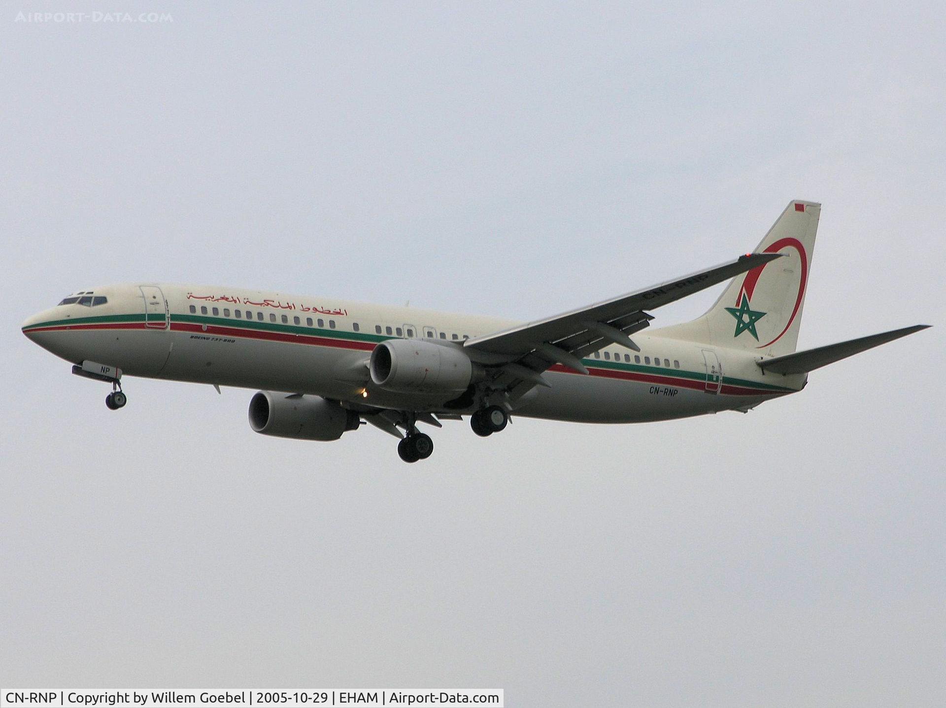 CN-RNP, 2000 Boeing 737-8B6 C/N 28983, Landing on runway C18 of Amsterdam Airport