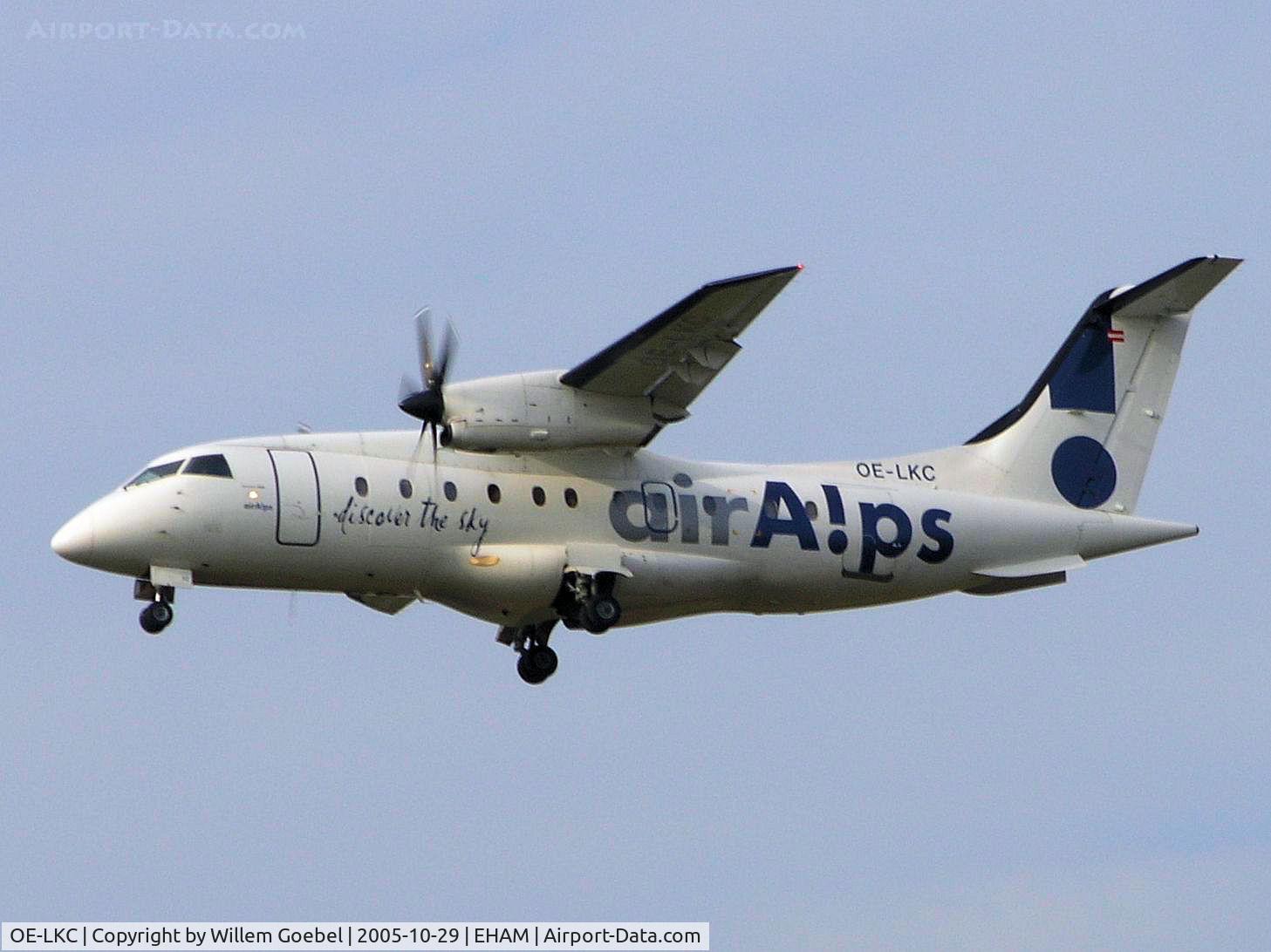 OE-LKC, 1999 Dornier 328-110 C/N 3119, Landing on runway C18 of Amsterdam Airport