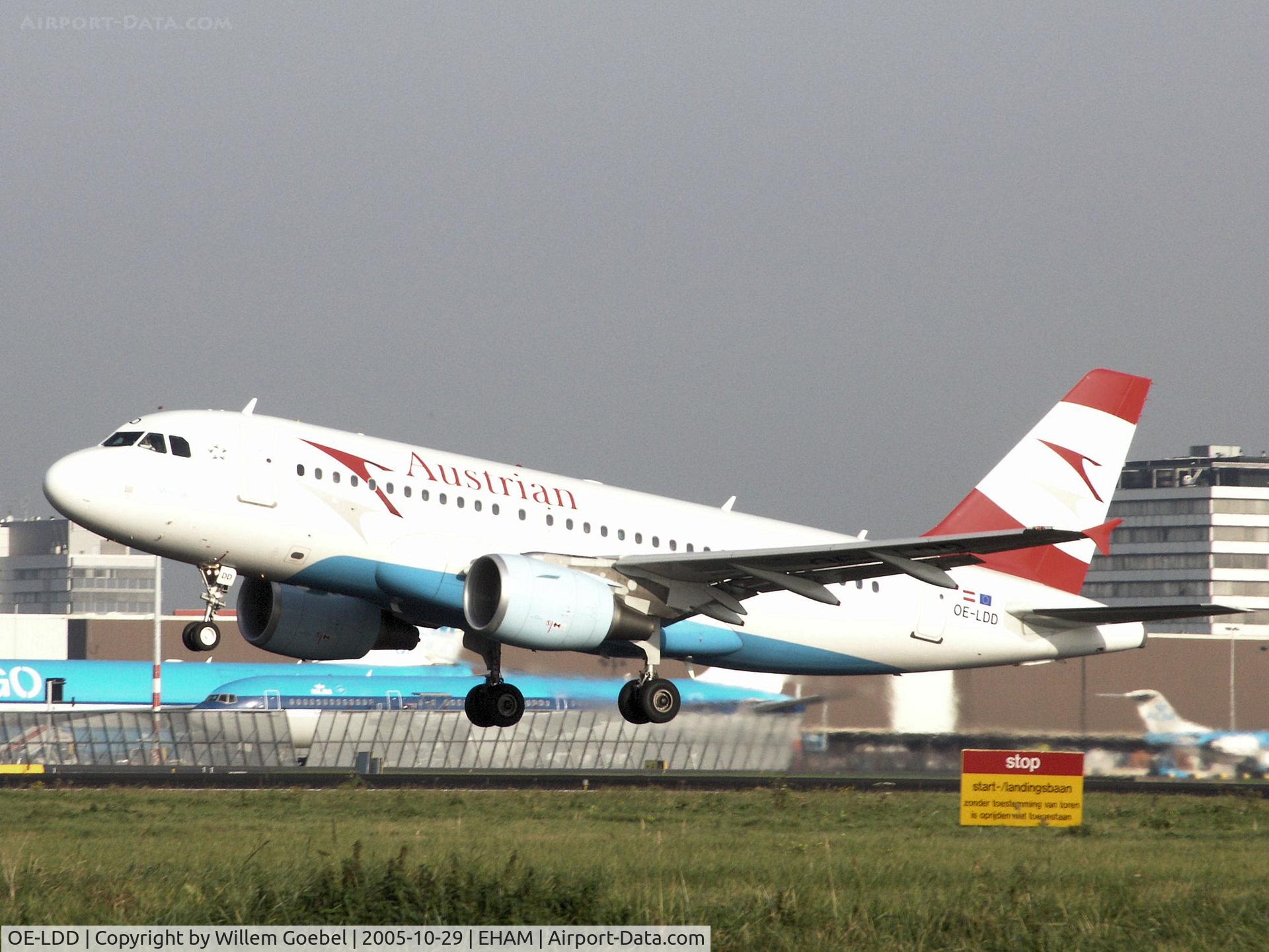 OE-LDD, 2005 Airbus A319-112 C/N 2416, Take off from Amsterdam Airport on runway 24