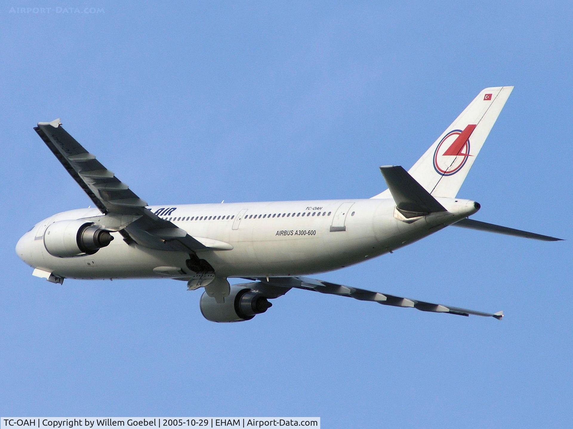 TC-OAH, 1991 Airbus A300B4-600R C/N 584, Take off from Amsterdam Airport on runway 24