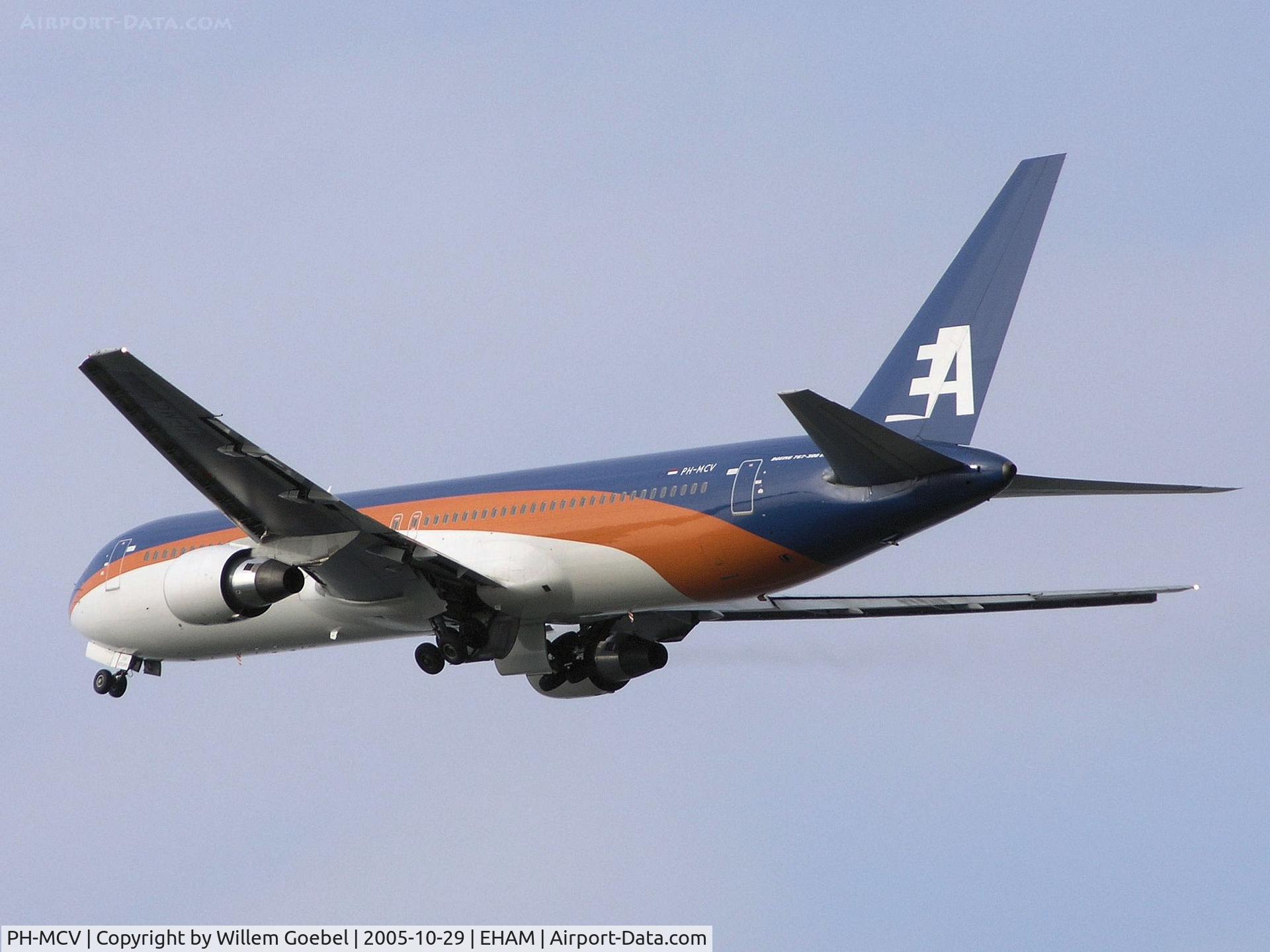 PH-MCV, 1995 Boeing 767-31A C/N 27619, Take off from Amsterdam Airport on runway 24