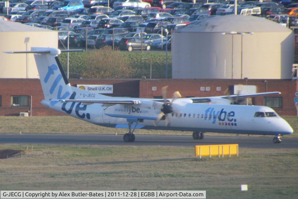 G-JECG, 2004 De Havilland Canada DHC-8-402Q Dash 8 C/N 4098, Holding before departure.