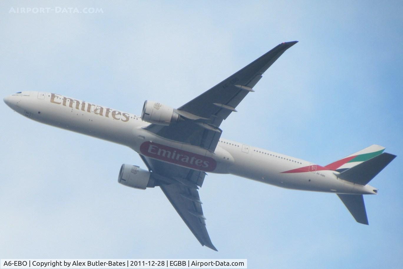 A6-EBO, 2006 Boeing 777-36N/ER C/N 32792, Banking after departure.