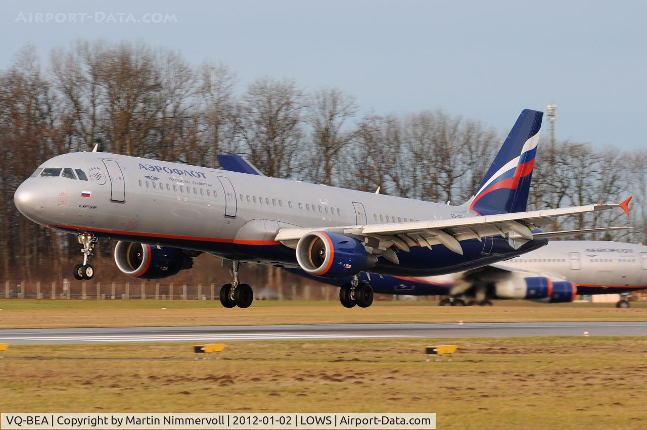 VQ-BEA, 2009 Airbus A321-211 C/N 4058, Aeroflot