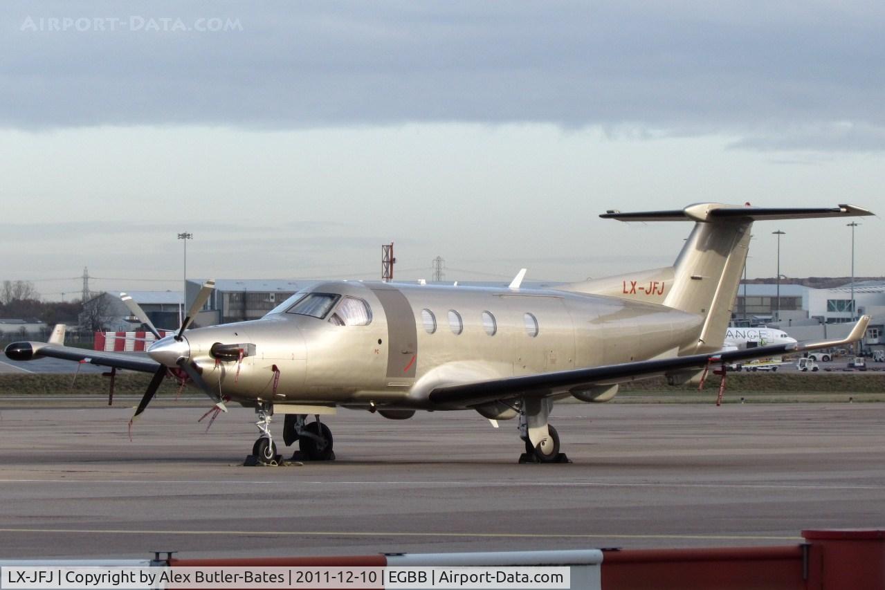 LX-JFJ, 2005 Pilatus PC-12/45 C/N 678, Parked on the elmdon apron