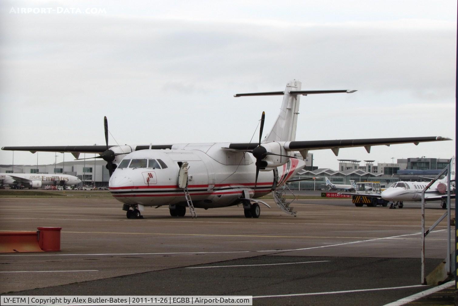 LY-ETM, 1987 ATR 42-300 C/N 067, Parked on the elmdon apron
