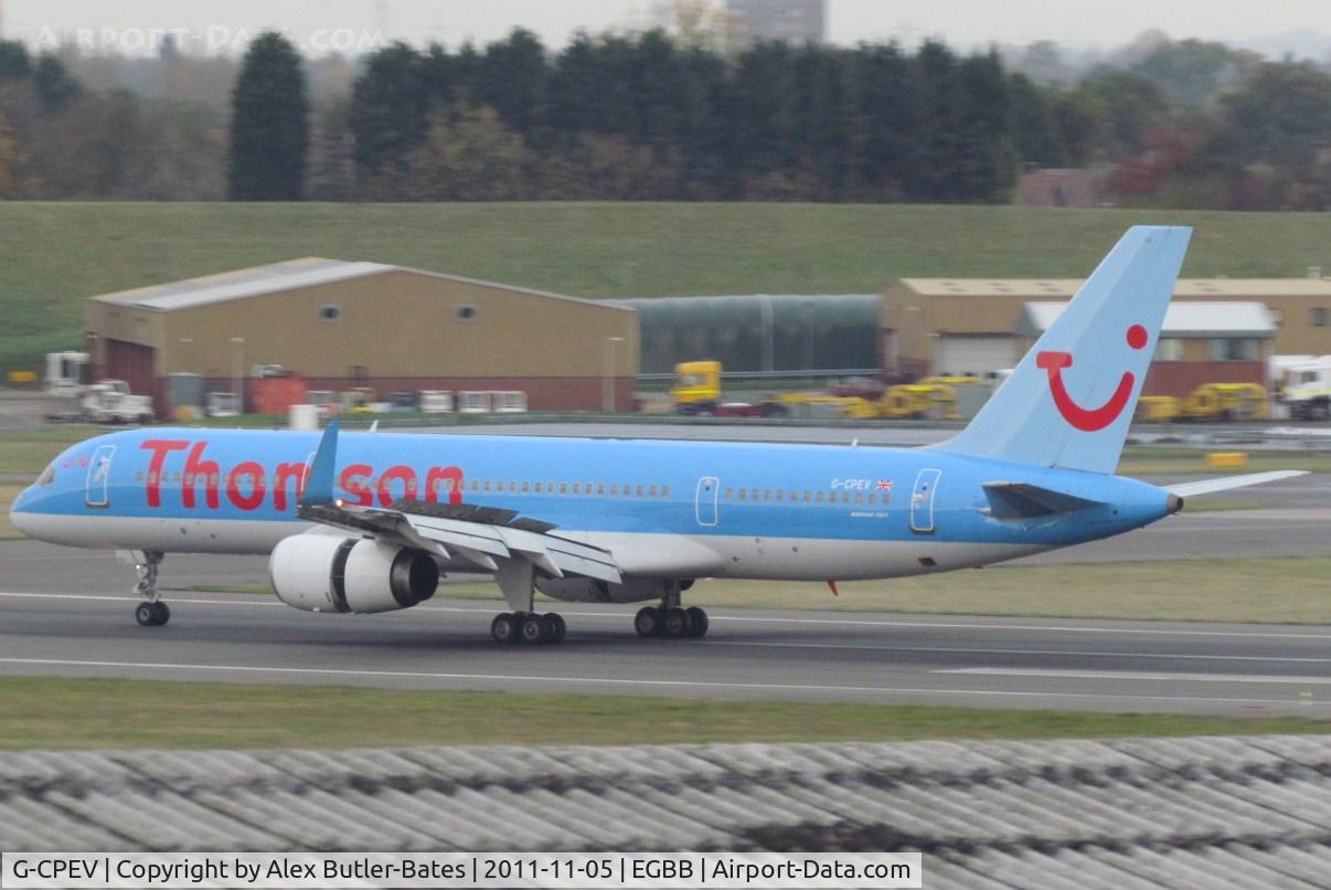 G-CPEV, 1999 Boeing 757-236 C/N 29943, Just landed
