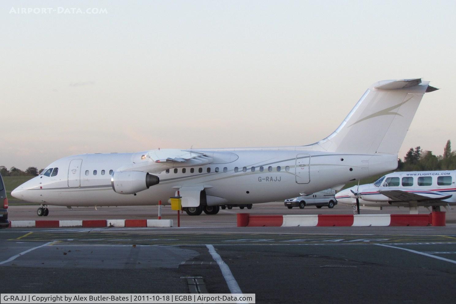 G-RAJJ, 1988 British Aerospace BAe.146-200 C/N E2108, A VIP configured Avro, based at BHX, seen taxiing in