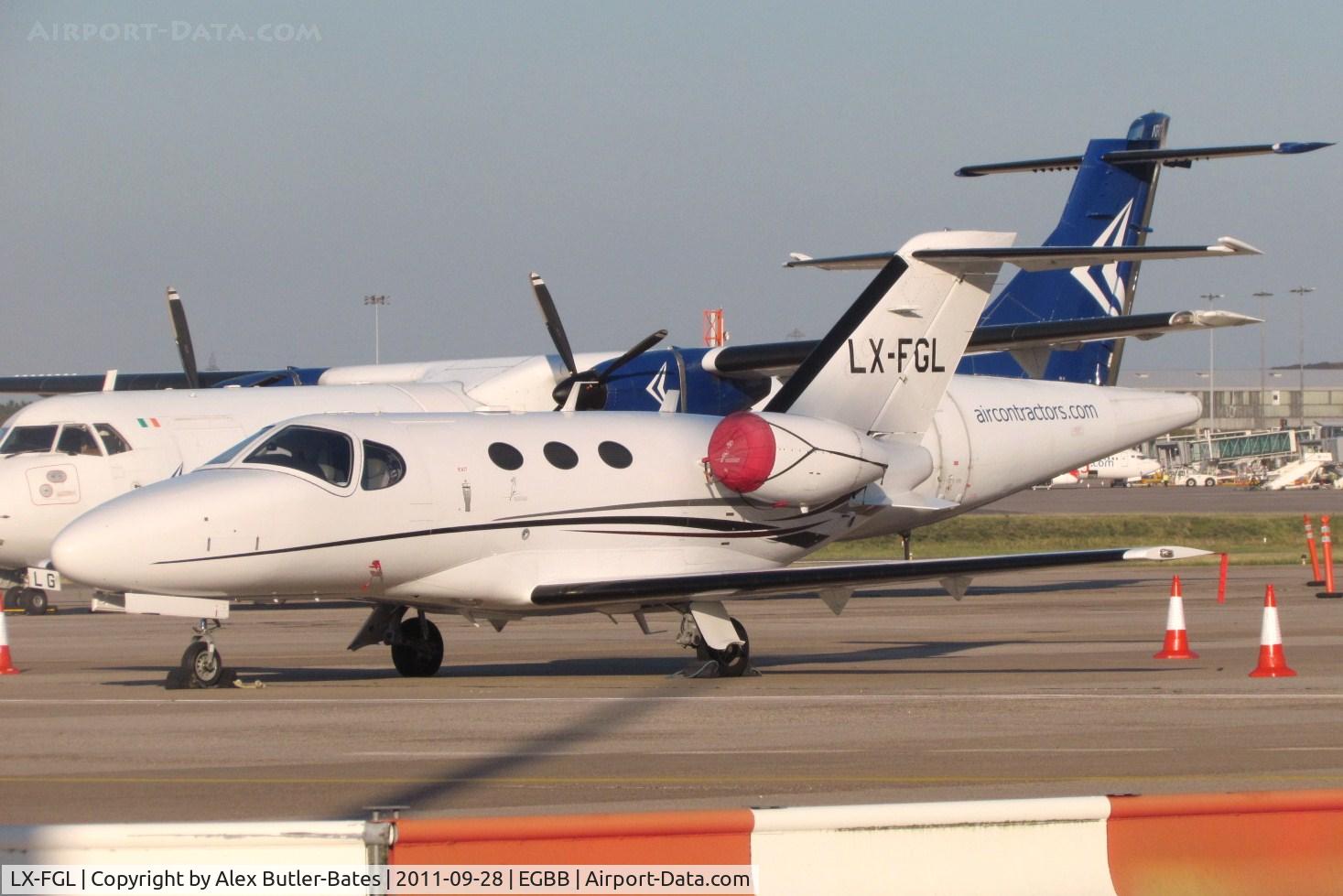 LX-FGL, 2008 Cessna 510 Citation Mustang Citation Mustang C/N 510-0132, Parked on the elmdon apron