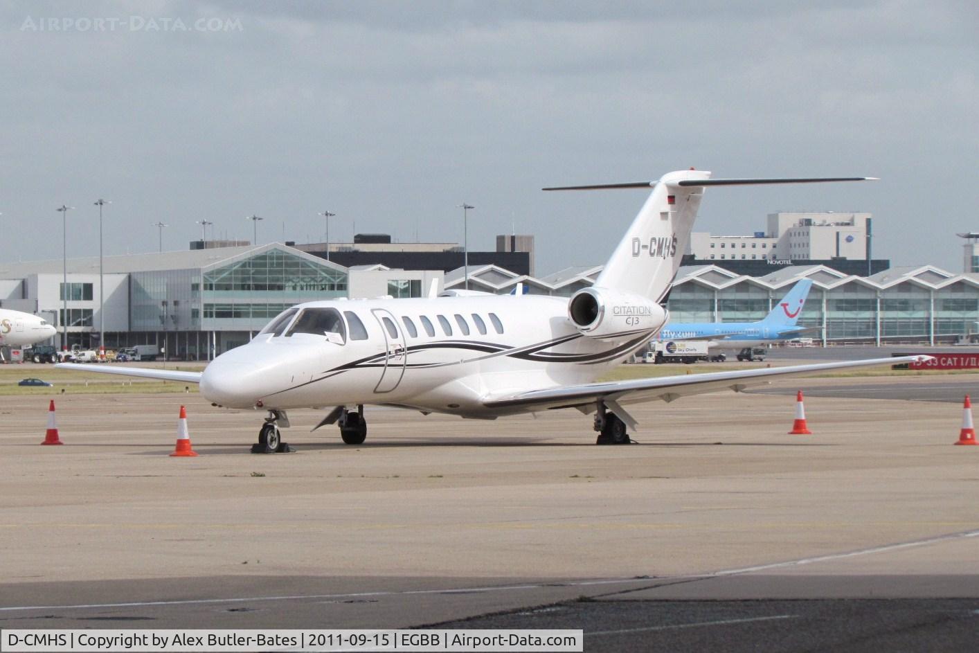D-CMHS, 2007 Cessna 525B CitationJet CJ3 C/N 525B-0161, Parked on the elmdon apron