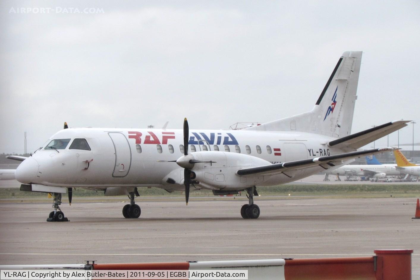 YL-RAG, 1986 Saab SF340A(F) C/N 340A-052, Parked on the elmdon apron