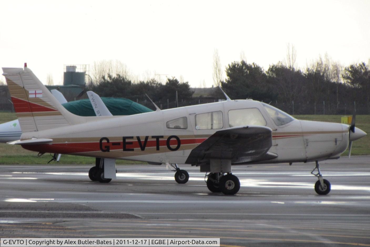 G-EVTO, 1980 Piper PA-28-161 Cherokee Warrior II C/N 28-8016271, Parked on the apron