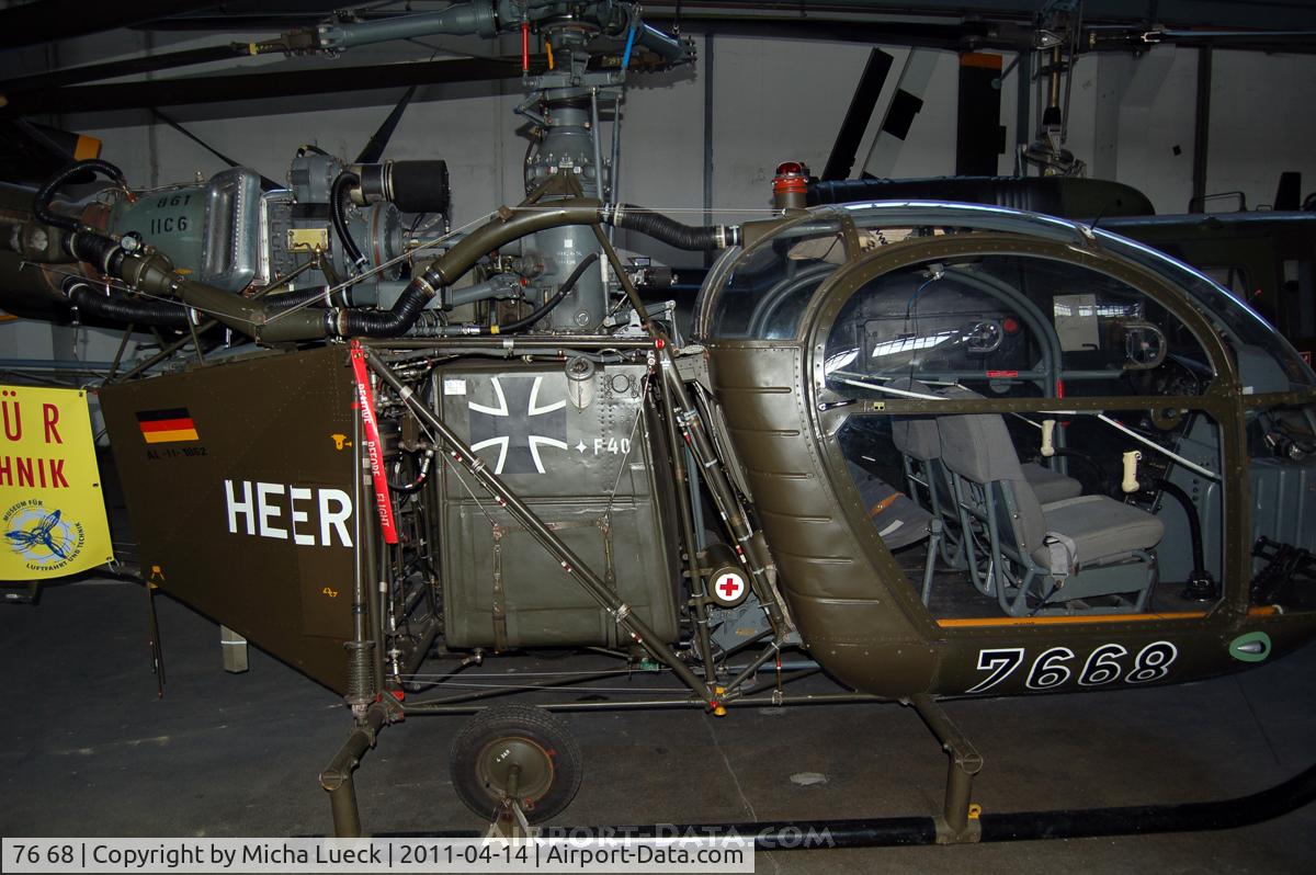 76 68, Sud SE-3130 Alouette II C/N 1734/C395, Museum für Luftfahrt und Technik, Wernigerode, Germany